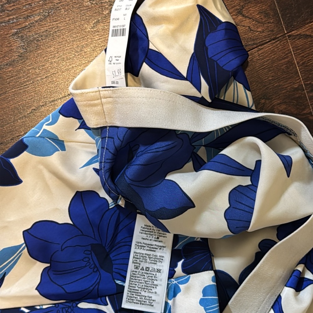 J. Crew Gwyneth slip skirt, painted floral, size large - Picture 7 of 8